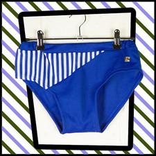 Vintage Mens Swimming TRUNKS Blue/White   Size Medium   430 G