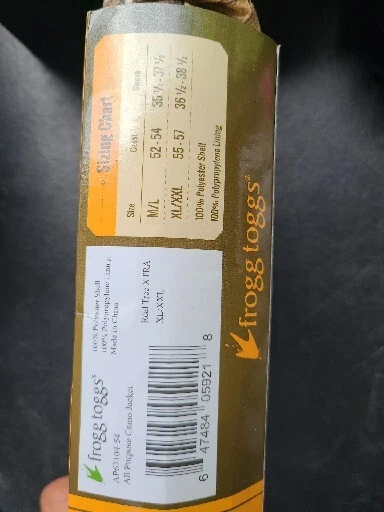 Frogg Toggs All Purpose Camo Jacket Real Tree Waterproof Wind Resistant XL/XXL - Image 4 of 4