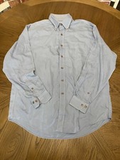 Brooks Brothers 346 Dress Shirt Button Up Long Sleeve Large Non Iron Blue White