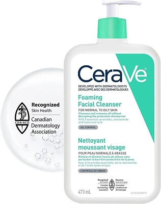 CeraVe FOAMING Face Wash, Gentle Face Cleanser for Men