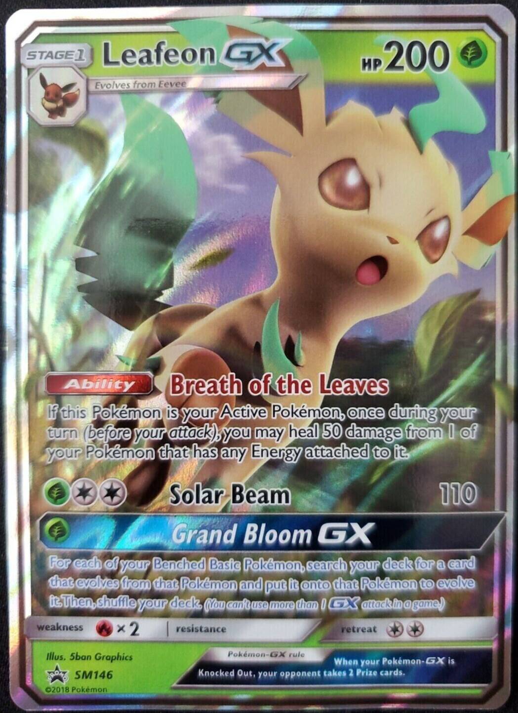 Leafeon GX Black Star Promo - SM146 Sun & Moon - Pokemon TCG - NM-M
