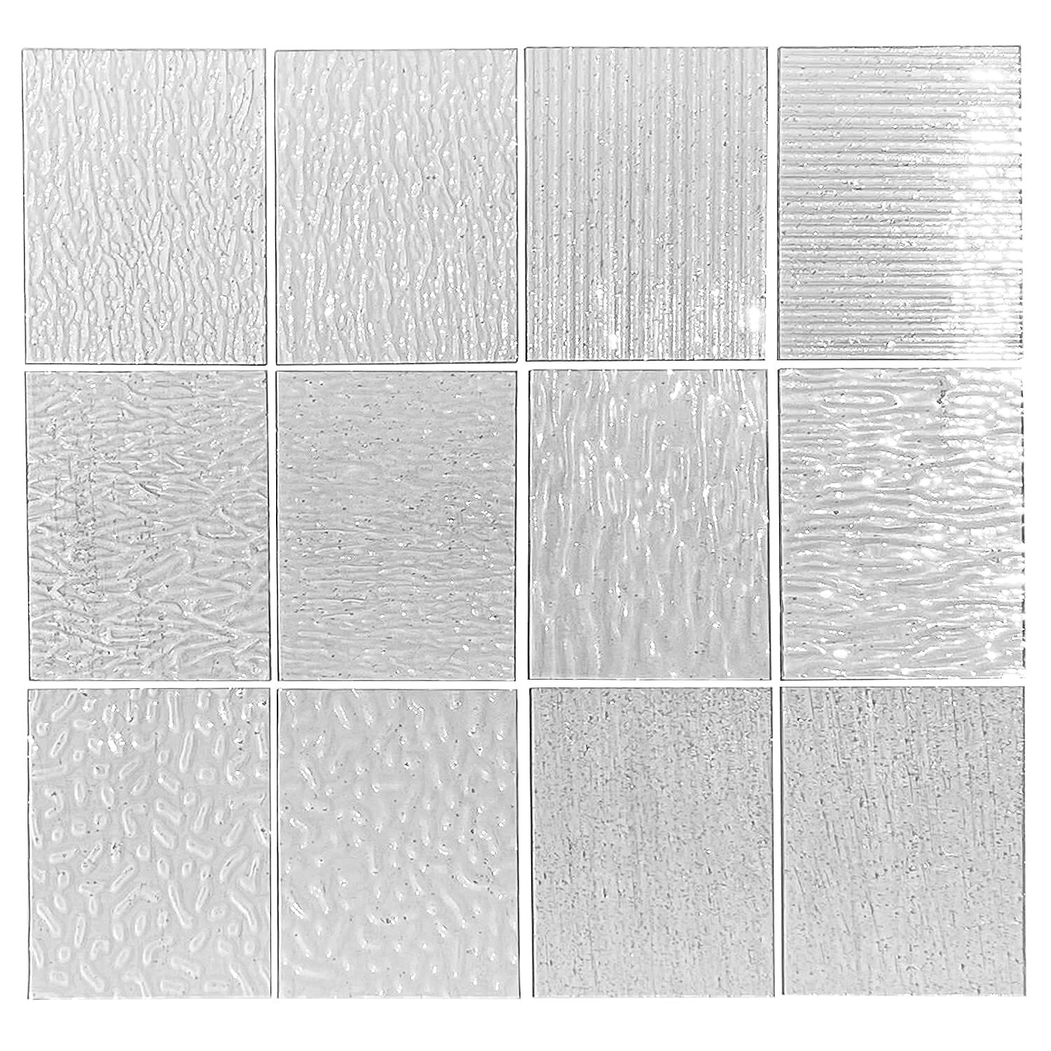 12 Sheets Stained Glass Sheets Pack, 6