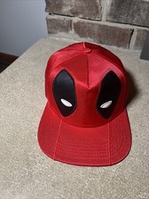 Deadpool Hat Cap Snap Back Red Black Logo Casual Marvel Comics Mens NWOT