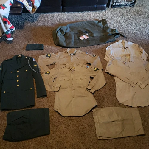 Vintage Military Vietnam Korean War US Army Uniforms Bag Hat Pants Far East