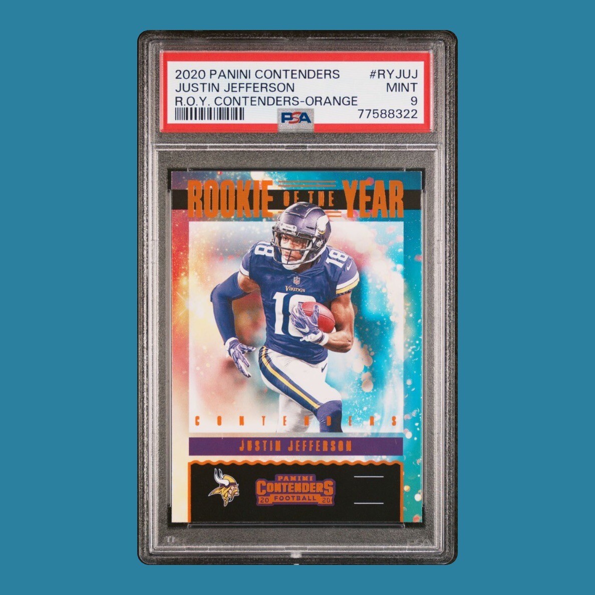 Justin Jefferson Panini Contenders Rookie of the Year Contenders #RYJUJ Orange