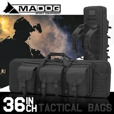 Tactical Long Gun Bag Double Carbine Rifle Soft Case MOLLE Pistol Range Backpack