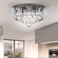 Decken Lampe Leuchte Chrom Kristall Flur BüRo Schlaf Wohn Ess Zimmer Beleuchtung