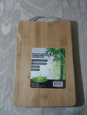 Household Trends Bamboo Cutting Board W Metal Handle 11.8x7.9" Eco Friendly