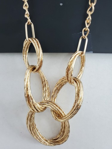 Thalia Sodi Gold Tone Multi Ring Statement Necklace - 第 7/7 張圖片
