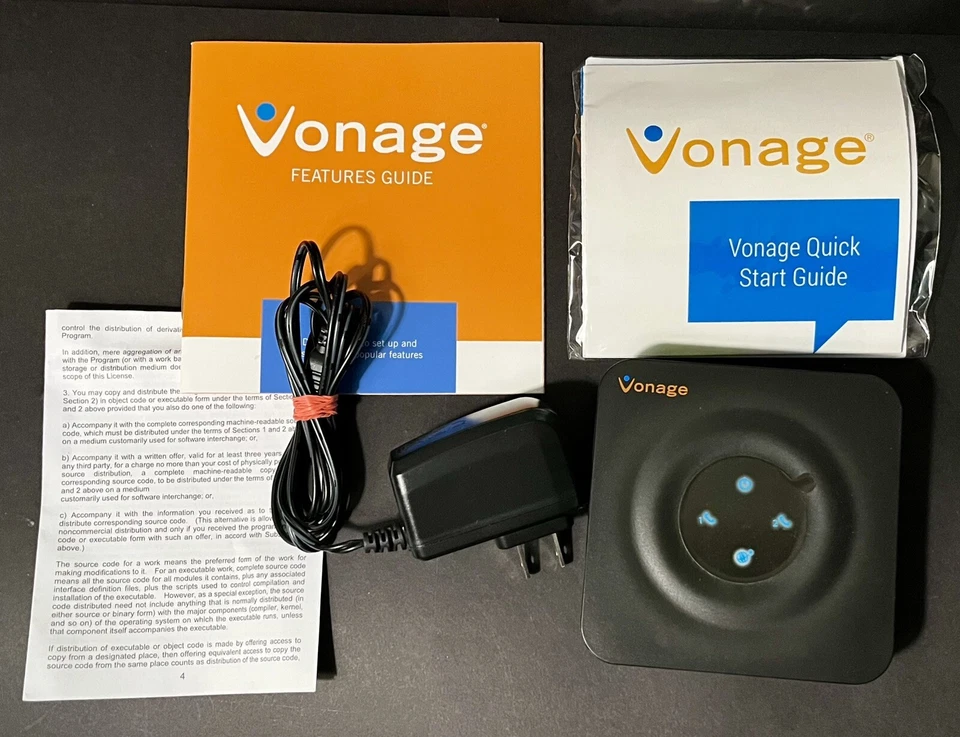 Vonage Home Phone Service HT802-VD VoIP Device - Missing Ethernet Cable - Image 2 of 4