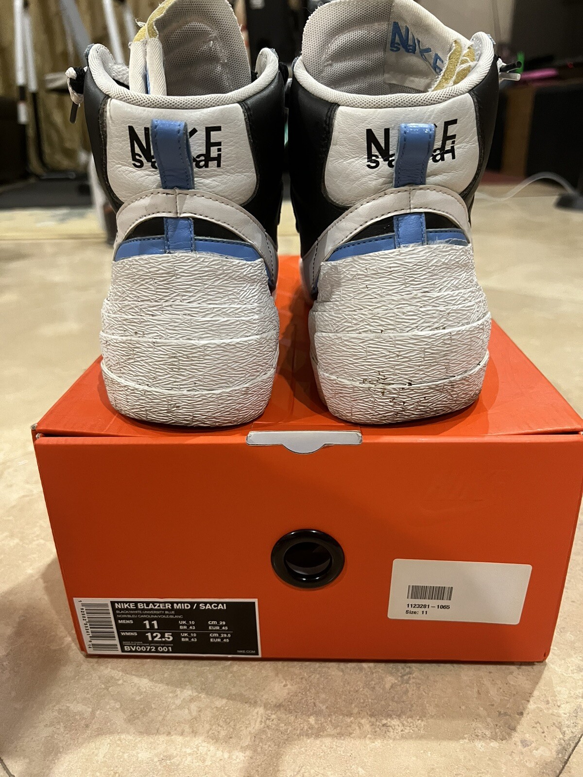 SACAI X NIKE Taglia 11 Nike Blazer Mid x Sacai nero blu 2019