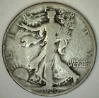 1920 S Half Dollar Silver Walking Liberty 50c FINE Fifty Cents Coin Circulated