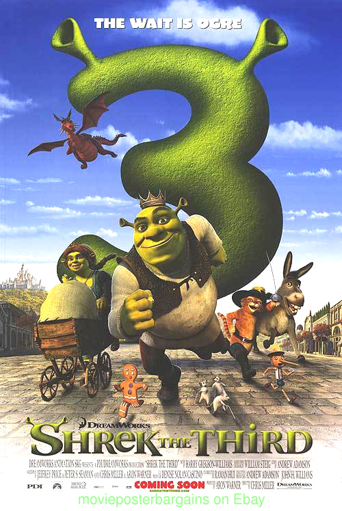 SHREK THE THIRD MOVIE POSTER Original DS 27x40 RARE International