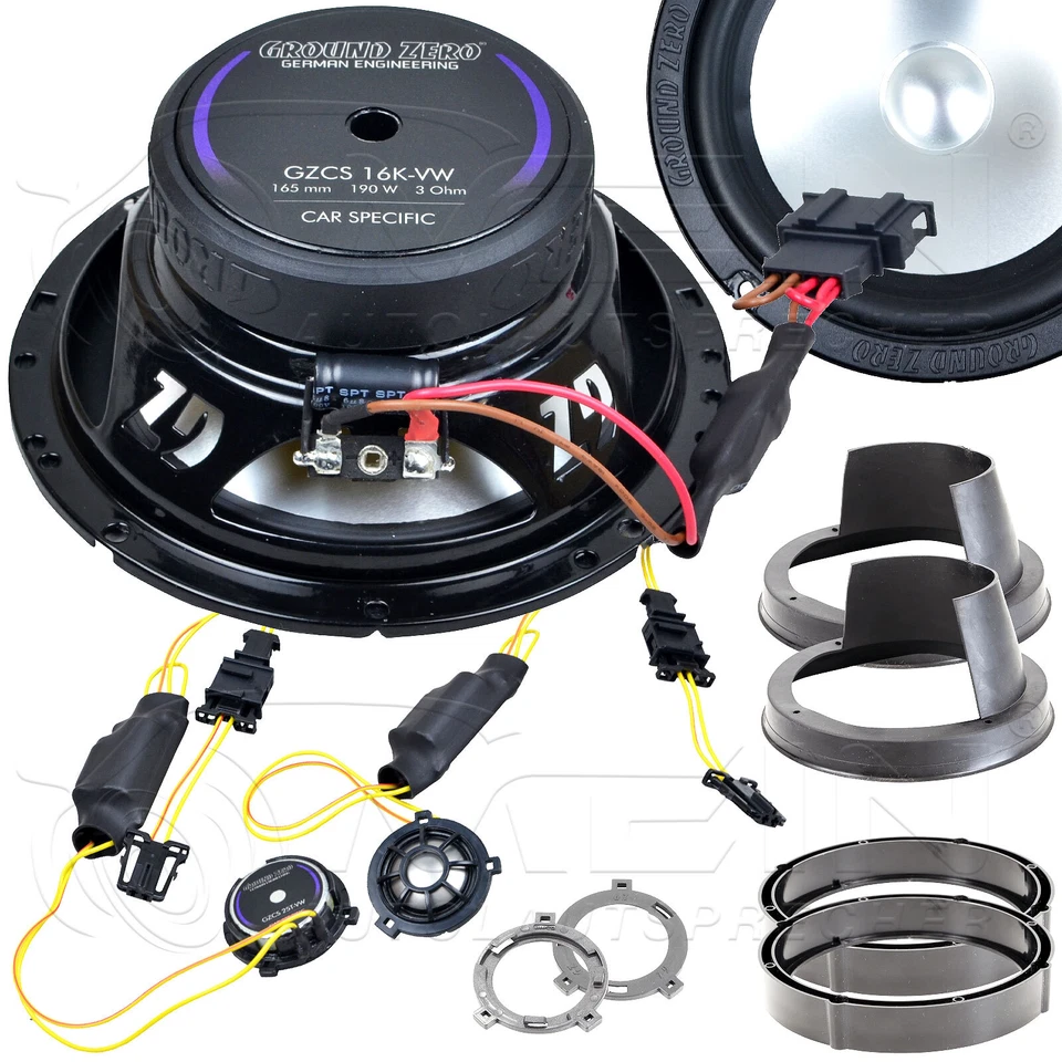 GROUND ZERO LAUTSPRECHER für VW GOLF IV / 4 1996-2006 Front Tür Vorn 190W #BQDO - Bild 4 von 4