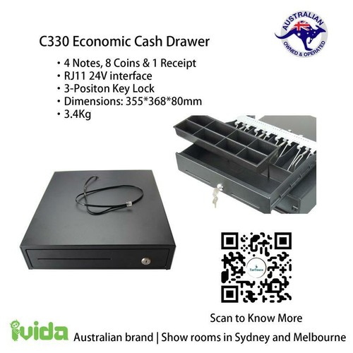 Manual or Electronic Compact Cash Drawer Tray 1 receipt 4 Bills 8 Coins POS Till - Picture 3 of 6