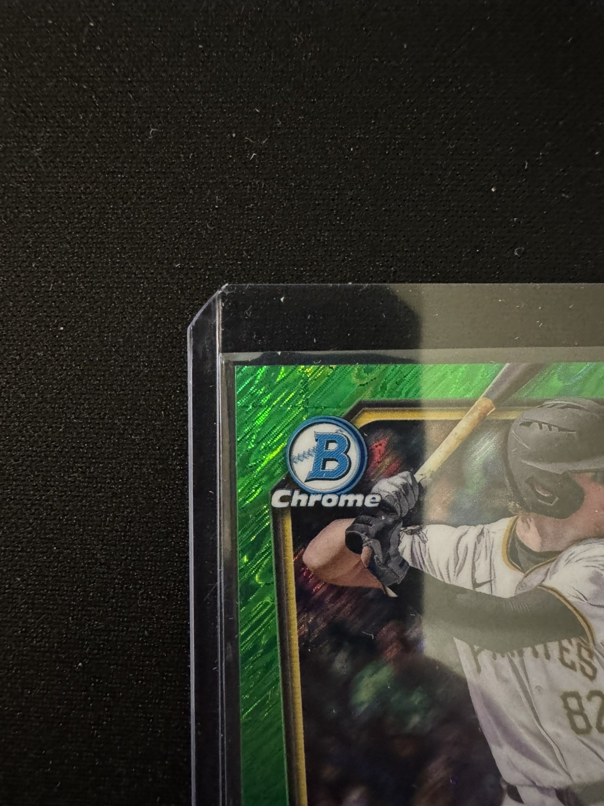 2026 Bowman Chrome Jared Jones Green Grass Shimmer Auto 14/99 1st Bowman Pirates view 6
