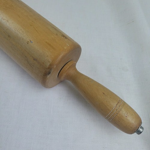 Thorpe Rolling Pin Vintage Legno di Acero Diametro 25" (15") 3 1/2" Cheshire Conn - Foto 2 di 6