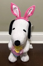GEMMY Peanuts Side Stepper Easter Snoopy & Woodstock Dancing Bunny Hop NWT