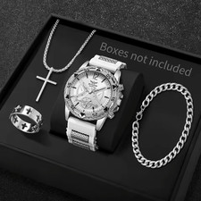 4PCS Fashion Arabic Dial Men Business Quartz ...