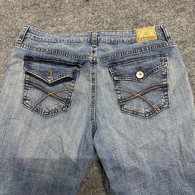 L.E.I. Jeans Womens Size 15 Blue Bootcut Stretch Medium Wash Flap Pocket Casual