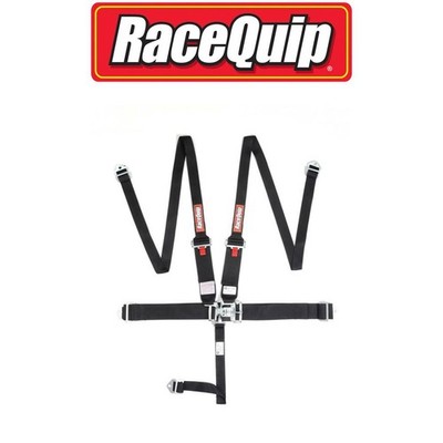 Racequip 717007 5 Point Latch Link Style HNR Racing Seat Belt Harness Black SFI