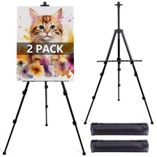 2 Pack Adjustable Art Easel Stand for Painting  Display, 17-66 inches, Black