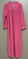 Vintage Shadowline Womans Sz Large Housecoat Robe Button Up Pink