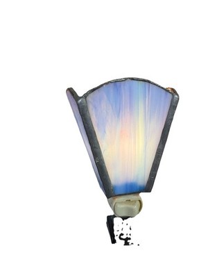 Vintage 60s Stained Glass Night Light Mid Century Blue Plug In Lamp Eagle Usa
