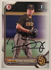 Robby Snelling #BD-82 2022 Bowman Draft RC ROOKIE CARD SIGNED AUTO Autograph. rookie card picture
