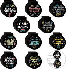 50 Pcs Magnetic Reading Bookmarks Bulk Chalk Drawing Magnet Awards for Book Love