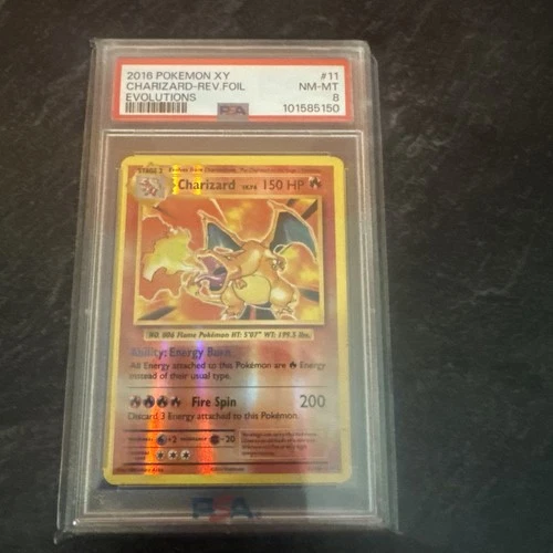 PSA 8 Charizard 11/108 Reverse Holo 2016 Pokémon XY Evolutions