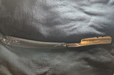 1915 WW1 ERA  H BOKER FINEST STEEL EXTRA HOLLOW GROUND GERMANY STRAIGHT RAZOR 