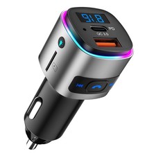 Upgraded Version FM Transmitter Bluetooth, Bluetooth Car Adapter PD 30W  ...