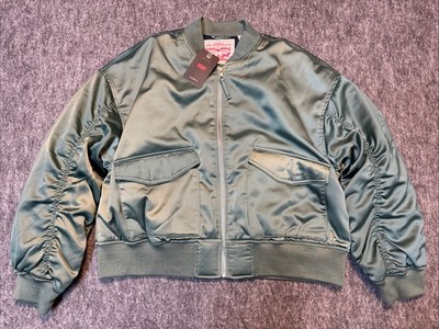 Levi Strauss Green Puffer Bomber Jacket, Size Large, NWT