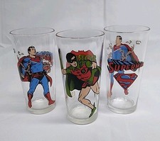 3 DC Comics Pepsi Vintage 1970  s 1978 1975 Glasses Superman Robin New Excellent