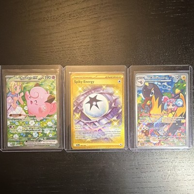Pokémon TCG JTG - Lillie's Clefairy EX, Spiky Energy, Iono's Kilowattrel