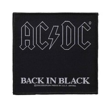 AC/DC Back In Black Battle Jacket Sew On Woven Patch - OFFICIAL 10-1