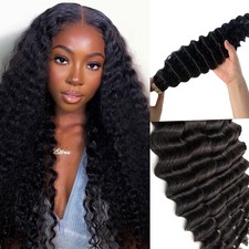 Smavida Deep Wave Tape In Hair Extensions 18Inch Natural Black Tape In Real