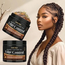 Black Castor Oil Edge Control GelExtra Hold, Non-Flaky & Moisturizing (120g)-UK