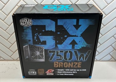 2012 Cooler Master GX 750W Power Supply 80+ Bronze RS-750-ACAA Complete NVIDIA