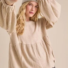 Boutique Thermal Babydoll Top NWOT, Size Small