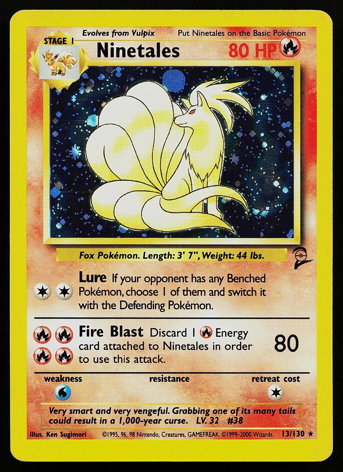 Pokemon Card - Ninetales Base Set 2 13/130 Holo Rare