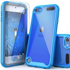 Sky Blue iPod Touch 7 7th Gen 2 in 1 Shockproof Protective HD Screen Protector