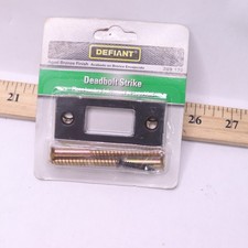 Defiant 2-3/4 in. Aged Bronze Deadbolt Strike