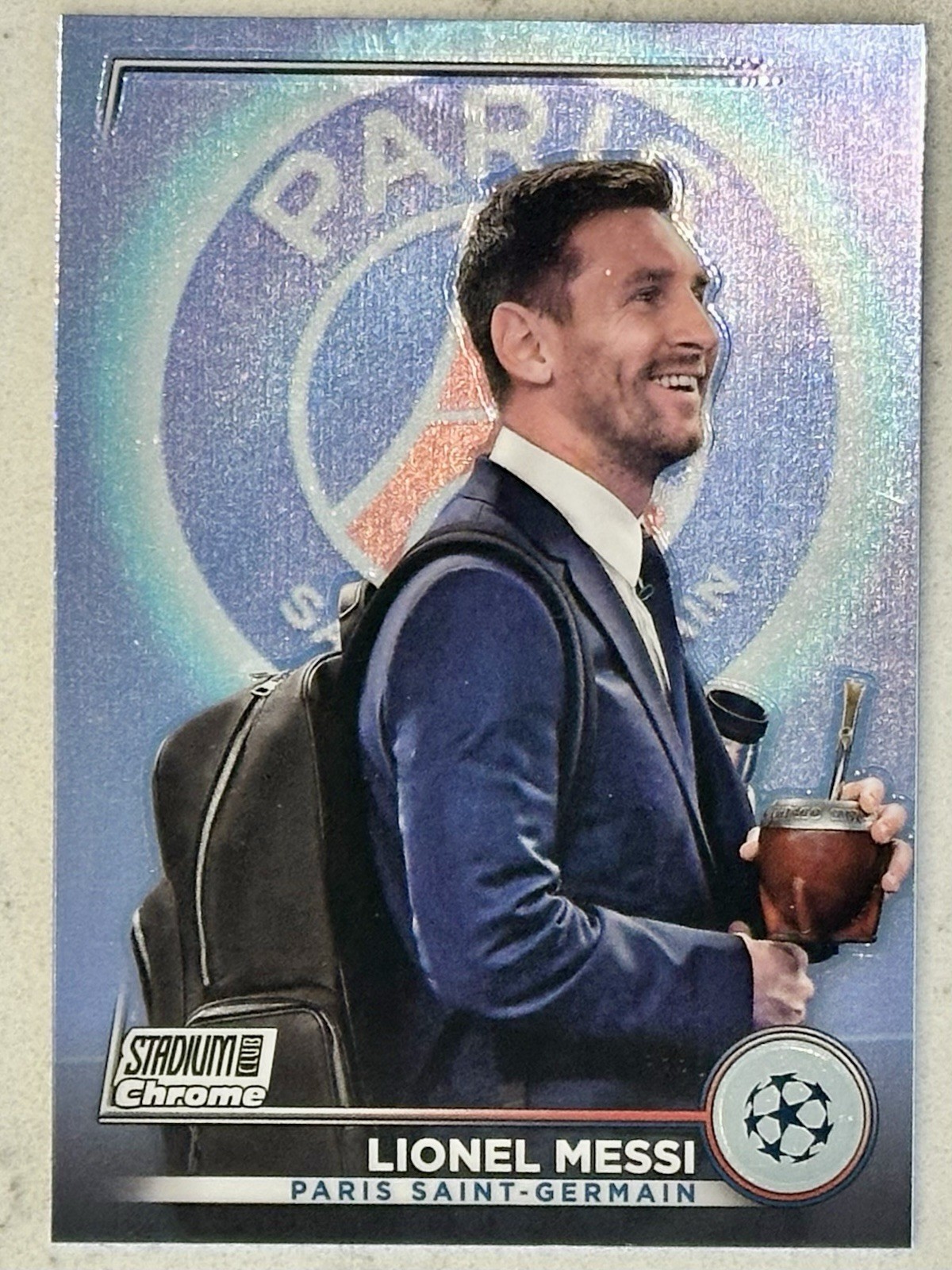 2022-23 LIONEL MESSI #80💎Topps Stadium Club Chrome Refractor UEFA Club~PSG view 4