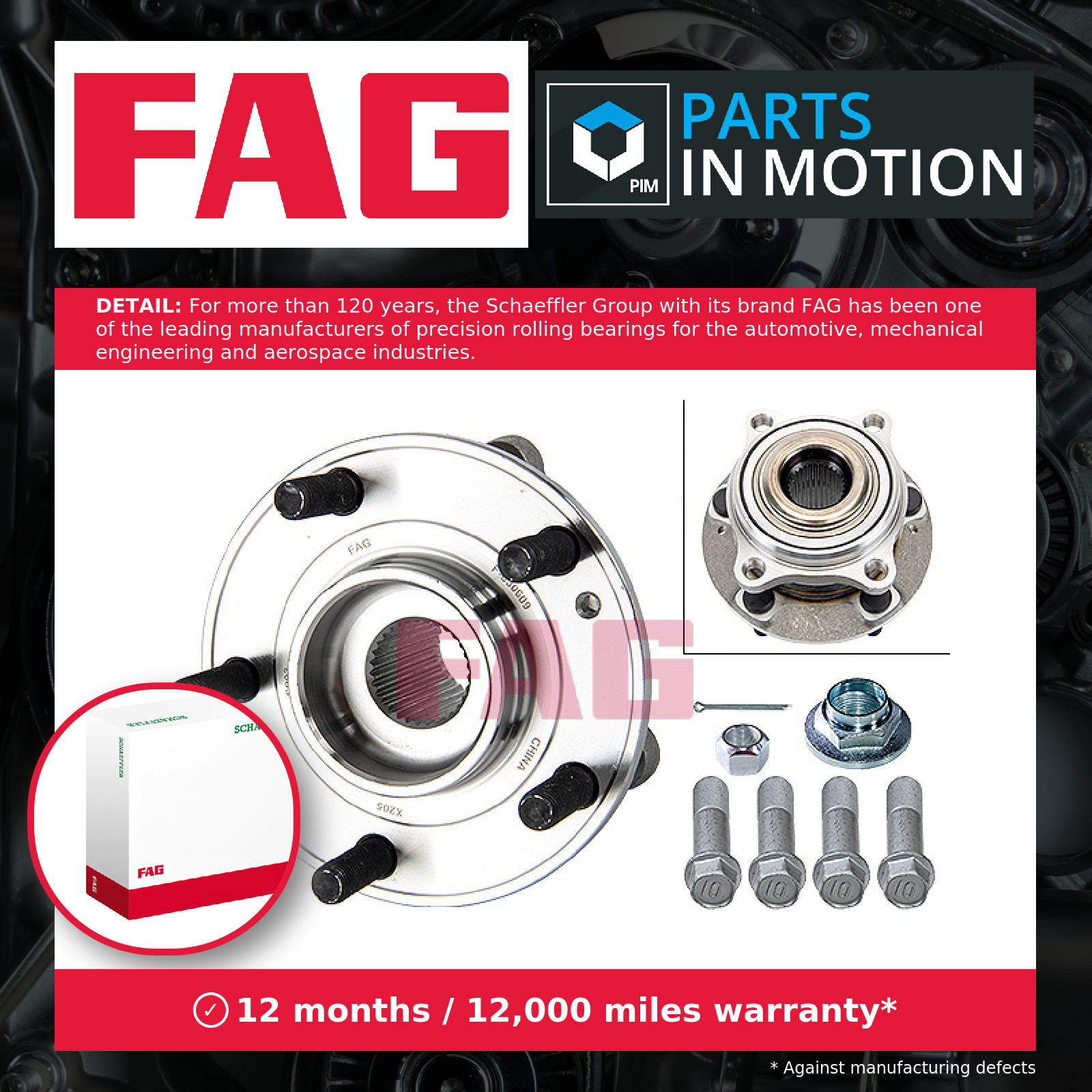 Wheel Bearing Kit fits HYUNDAI GRAND SANTA FE 3.3 Rear 14 to 18 G6DF FAG Quality