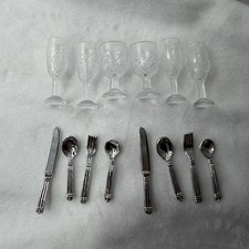 Bundle Barbie Doll Sz Dishes Silverware Kitchen Utensils Glasses Cups F4D