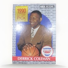 1990 NBA Hoops Derrick Coleman 1990 Lottery Pick New Jersey Nets #390 Card