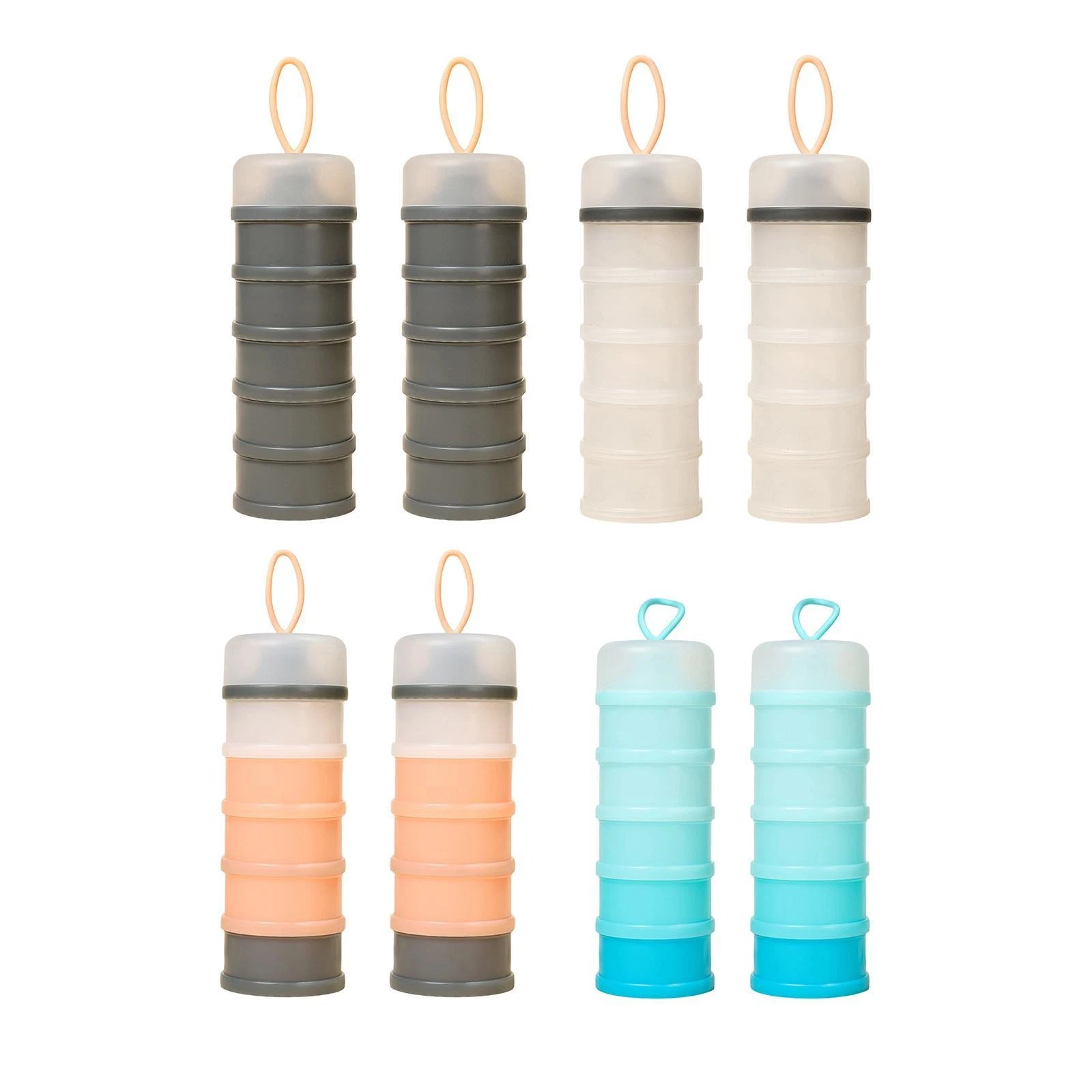 2Pcs Protein Containers Protein Dispensers Practical 5 Stackable Food Storage