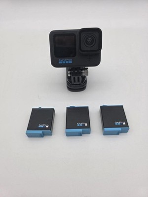 GoPro Hero 10 Black 5K Waterproof Action Camera w/ 3 Batteries & Swivel Mount